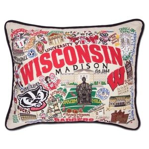 Wisconsin, University of Collegiate Embroidered Pillow